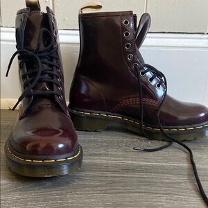 Dr. Martens Vegan 1460 oxblood boot. New, never worn.